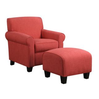 Handy Living Winnetka Chair and Ottoman WTK1 CU LIN Color Sunrise Red