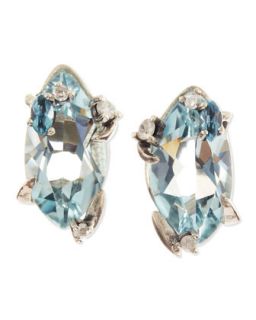 Midnight Marquise Blue Quartz Stud Earrings with Topaz & Diamonds   Alexis