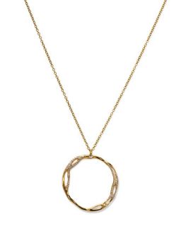 Drizzle Medium Pave Open Circle Pendant Necklace   Ippolita