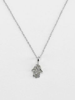 White Gold & Diamond Hamsa Pendant Necklace by Mary Louise Designs