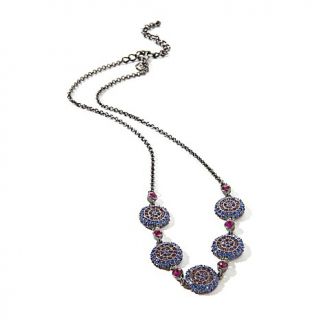 "Evil Eye" Blue and Purple Crystal 18 1/2" Necklace
