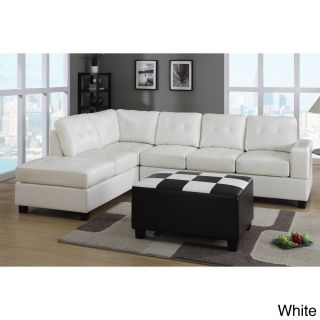 Chandler Bonded Leather Sectional Sofa With Console