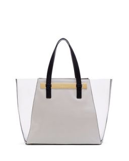 Jace Colorblocked Combo Tote Bag, Snow White/Gray/Black   Vince Camuto