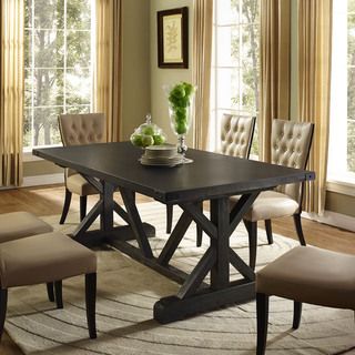 Anvil Wood Dining Table In Black