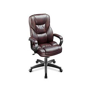 Realspace(R) Fosner High Back Bonded Leather Chair, 48In.H X 28 3/8In.W X 30 7/10In.D, Cabernet   Adjustable Home Desk Chairs