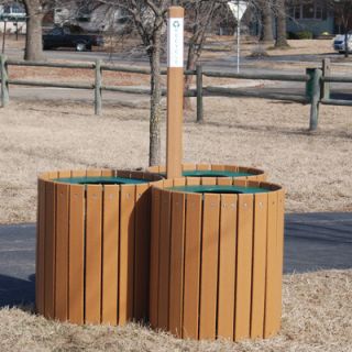 Frog Furnishings Recycling Center Receptacle PBPG Finish Cedar, Mounting Typ