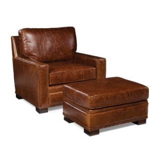 Palatial Furniture Bronson Leather Arm Chair and Ottoman 131203