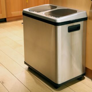 itouchless Stainless Steel Dual Compartment Recycle Bin IT16RES