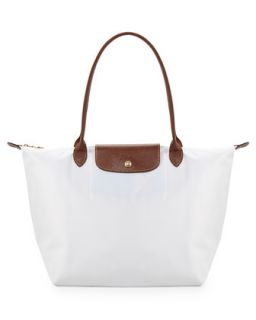 Le Pliage Large Shoulder Tote Bag, White   Longchamp