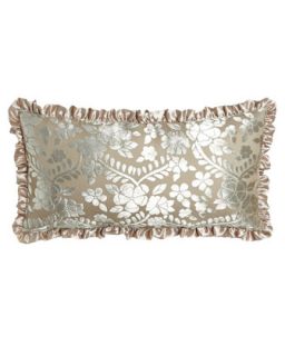 Burnout Velvet Pillow with 1 Satin Ruffle, 12 x 24   French Laundry Home