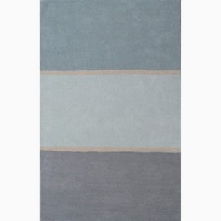 Handmade Blue/ Gray Wool Te X Tured Rug (8 X 11)