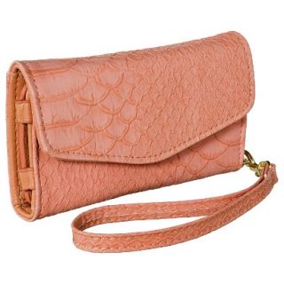 Merona Snake Texture Cell Phone Wallet with Removable Wristlet Strap   Coral