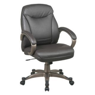 Office Star Back Leather Faux DeluxeOffice Chair with Coated Frame and Padded