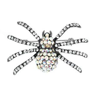 Charlotte's Rhinestone Spider Brooch   Gun Metal Emitations Jewelry