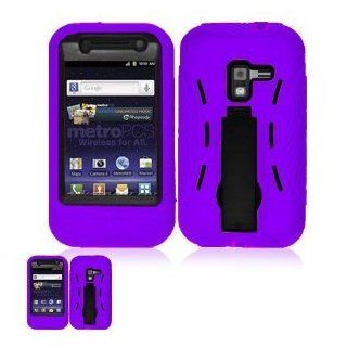 Samsung Galaxy Attain R920 Purple and Blck Hardcore Kickstand Case 3rd + FREE Clear Screen Protector Cell Phones & Accessories