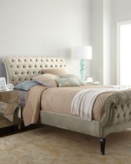 Champagne Tufted King Bed   Haute House