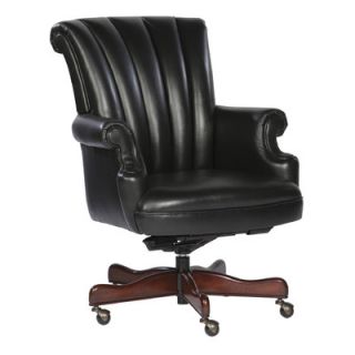 Hekman Ribbed Leather Executive Office Chair 7 9251X Color Black