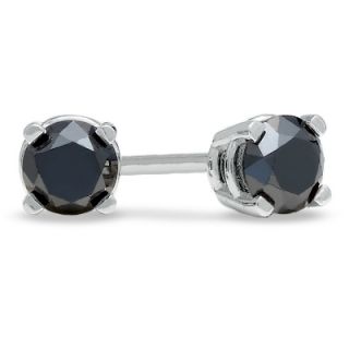 CT. T.W. Enhanced Black Diamond Stud Earrings in 10K White Gold