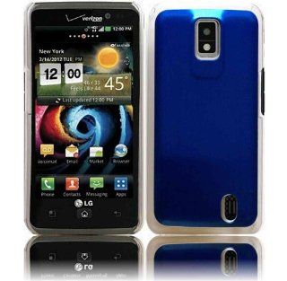 Blue Metal Case Cover for LG Spectrum VS920 Cell Phones & Accessories