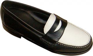 David Spencer Shag Penny Loafer   Black Waxy/White Floater