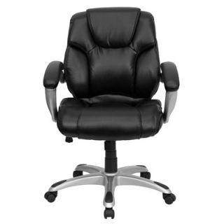 FlashFurniture Leather Executive Chair with Titanium Base and Thick Padded Ar