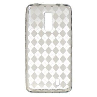 VMG For LG Spectrum VS920 (Original, 1st Gen) Cell Phone TPU Design Hard Rubber Gel Skin Case Cover   Clear Diamond Design Pattern Cover Case Cell Phones & Accessories