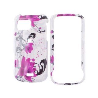 For Samsung Mythic A897 Hard Case Pink Flowers White Electronics