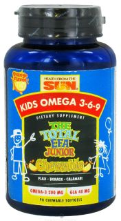 Health From The Sun   Kids Omega 3 6 9 The Total EFA Junior Chewable Orange Flavor   90 Chewable Softgels