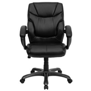 FlashFurniture Leather Executive Chair with Gun Metal Base and Thick Padded A