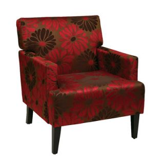 Office Star Ave Six Carrington Groovy Red Arm Chair CAR51A G14