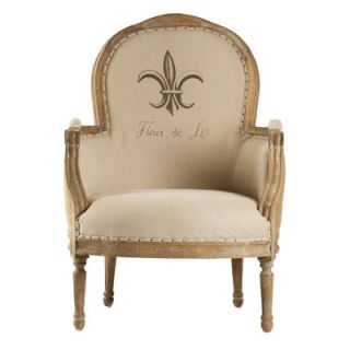 Zentique Inc. Lance Burlap Fabric Arm Chair CFH185 E272 #5 BURLAP