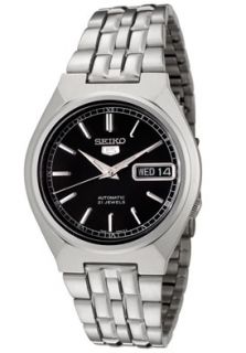 Seiko SNK307K  Watches,Mens Seiko 5 Automatic Black Dial Stainless Steel, Casual Seiko Automatic Watches