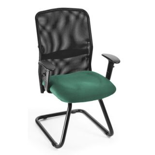 OFM AirFlo Mesh Guest / Reception Chair with Padded Arms 612 81 Color Green