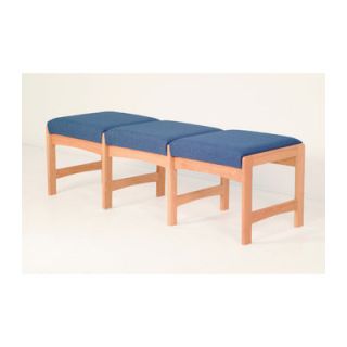 Wooden Mallet Dakota Wave Three Seat Bench with Designer Fabric DW5 3D