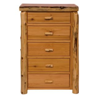 Fireside Lodge Traditional Cedar Log 5 Drawer Chest 12030 Finish Traditional