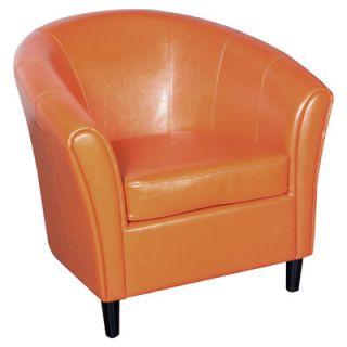 Home Loft Concept Manchester Bonded Leather Barrel Chair NFN1150 Color Orange
