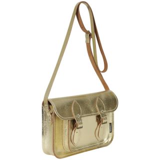 Zatchels 11.5 Inch Candy Leather Satchel   Gold      Womens Accessories