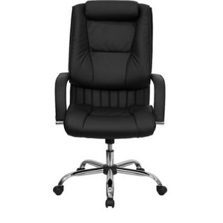 FlashFurniture High Back Leather Executive Chair with Rolled Headrest BT9130BK