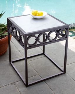 Marble Top Outdoor Side Table