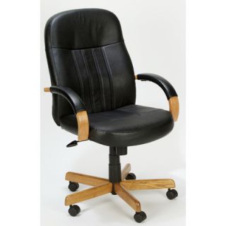 Boss Office Products High Back Executive Chair with Hardwood Arms B8376 X Woo