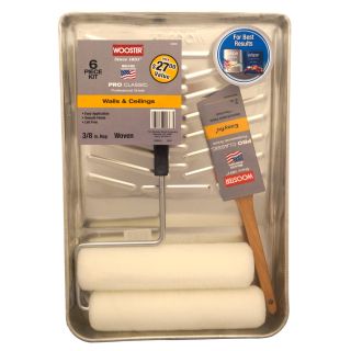 Wooster 6 Piece Brush Roller and Paint Tray Kit