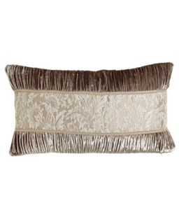Ruched Velvet Pillow with Lace Center, 15 x 26   Dian Austin Couture Home