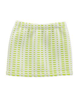 Perforated Scuba Skirt, Yellow, Sizes 8 10   Milly Minis