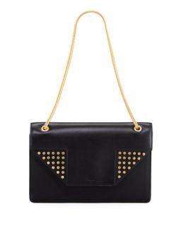 Betty Medium Studded Chain Shoulder Bag, Black   Saint Laurent