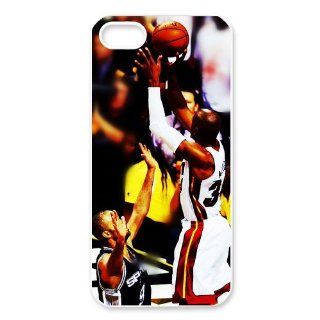 PC Beauty 2013 NBA Finals Game 6 Ray Allen 3 Point Shot White Print Hard Shell Cover Case for iPhone 5 Cell Phones & Accessories