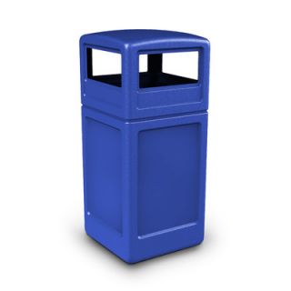 Commercial Zone 42 Gallon Square Waste Container with Dome Lid 73290 Color Blue