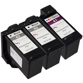 Sophia Global Remanufactured Ink Cartridge For Lexmark 41 And Lexmark 42 (2 Black, 1 Color)