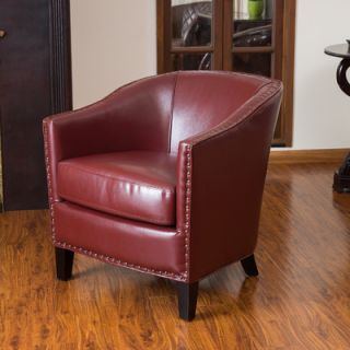Home Loft Concept Starks Leather Studded Club Chair NFN1313 Color Red