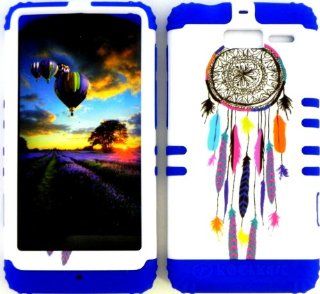 Bumper Case for Motorola Droid Razr M (XT907, 4G LTE, Verizon) Protector Case Colorful Dream Catcher Snap on + Turquoise Blue Silicone Hybrid Cover Cell Phones & Accessories