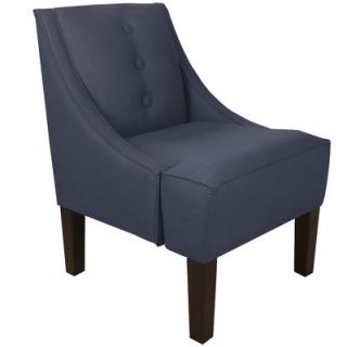 Skyline Furniture Twill Cotton 3 Button Swoop Arm Chair SKY11254 Color Navy